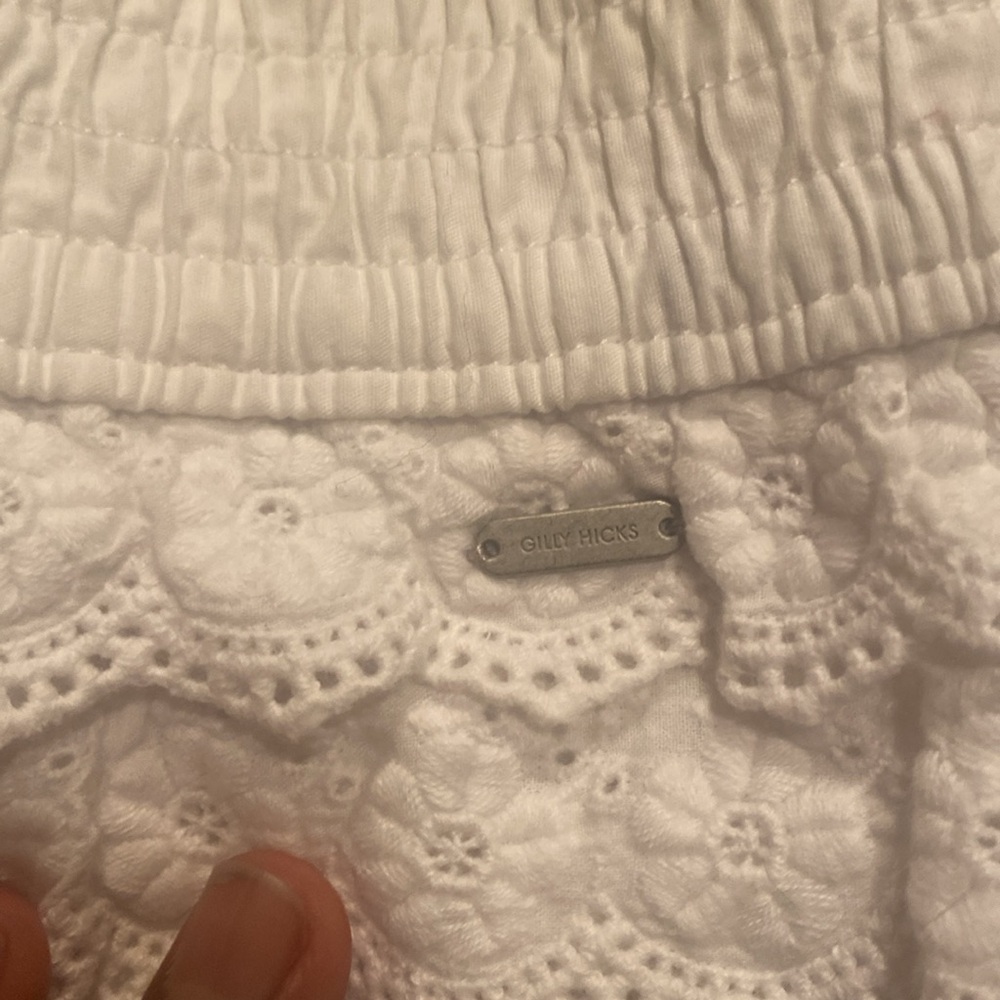 White Lace Trim Women's Sleep Shorts - Picture 3 of 4